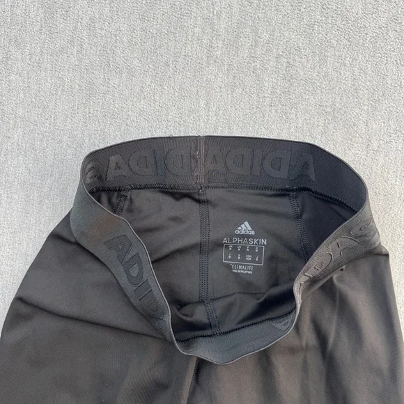 Adidas Leggings Women Medium Black Alphaskin Climalite Crop 22" Athletic Gym Run - Picture 4 of 11